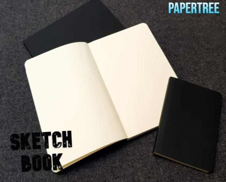 PAPERTREE A5 Sketch Book 110 GSM Drawing Pad 50 Sheets Black Cover