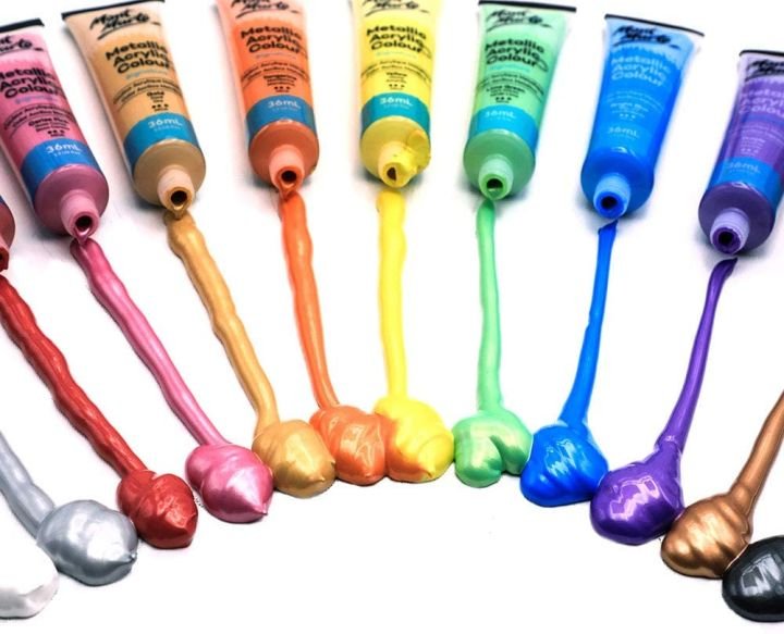 Mont Marte Premium Metallic Acrylic Paint Set 12 Colors x 36ml Tubes