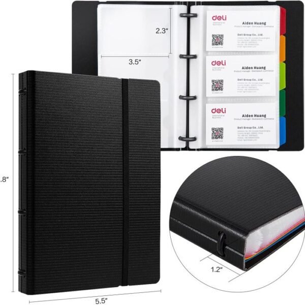 Deli 5778 Effective Business Name Card Book Professional Card Holder for Office and Business Use
