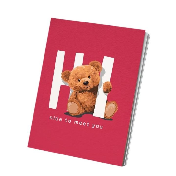Papertree A5 Lined Notebook Hi Nice To Meet You Hard Cover Journal 160 Ruled Pages 80 GSM Paper for School Office Writing