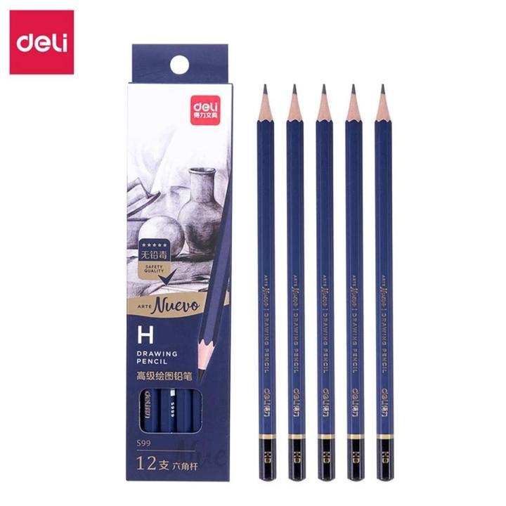 Deli S999-H Sketching Pencil 12 Pcs Premium Drawing Set