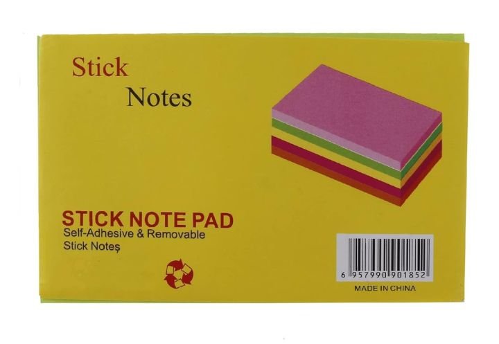 5-Color Sticky Notes Set – 3 x 3 Inch | 100 Sheets Multi-Color Memo Pad