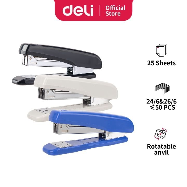 Deli E0306 Stapler | 25 Sheet Capacity Office Stapler | 24/6 Heavy Duty Stapler for School, Home & Office