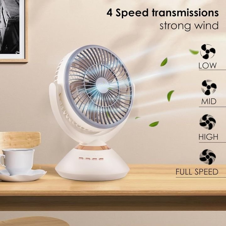 Jysuper JY-2570 Fan 10 Inch High Speed Rechargeable Table Fan 8000mAh Battery