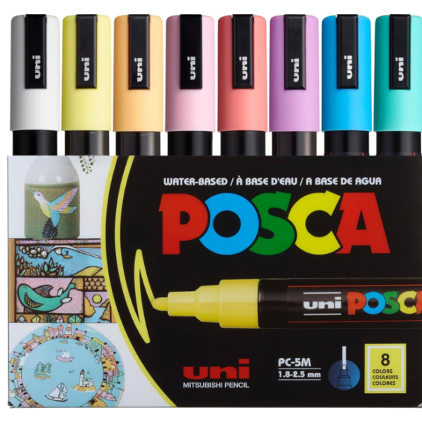 POSCA Marker PC-5M 8C Pastel Color shade