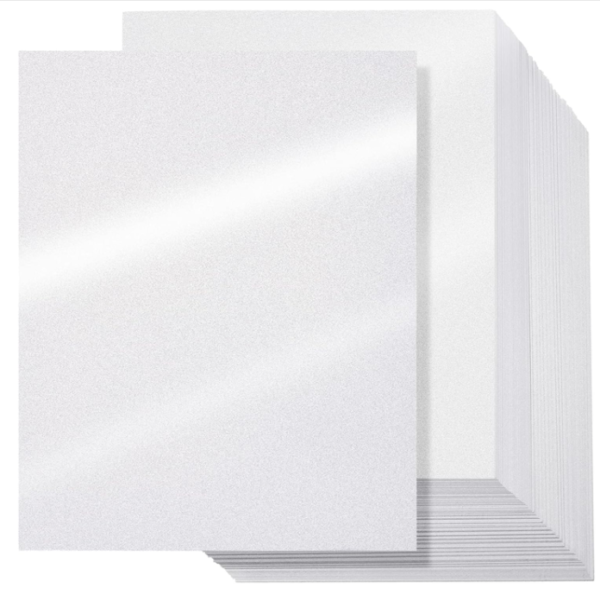 White Metallic Paper 250gsm 10pcs Double Sided Printer Paper for Wedding Birthday Craft Certificate DIY Card Making