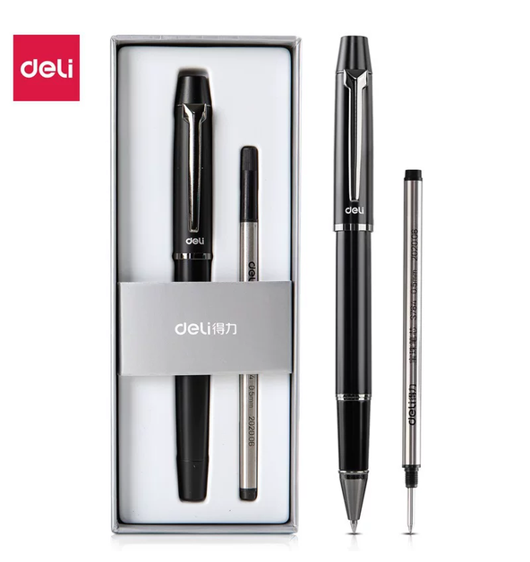 Deli S153 Metal Ballpoint Pen Set 0.5mm Bullet Tip Office Gel Pen