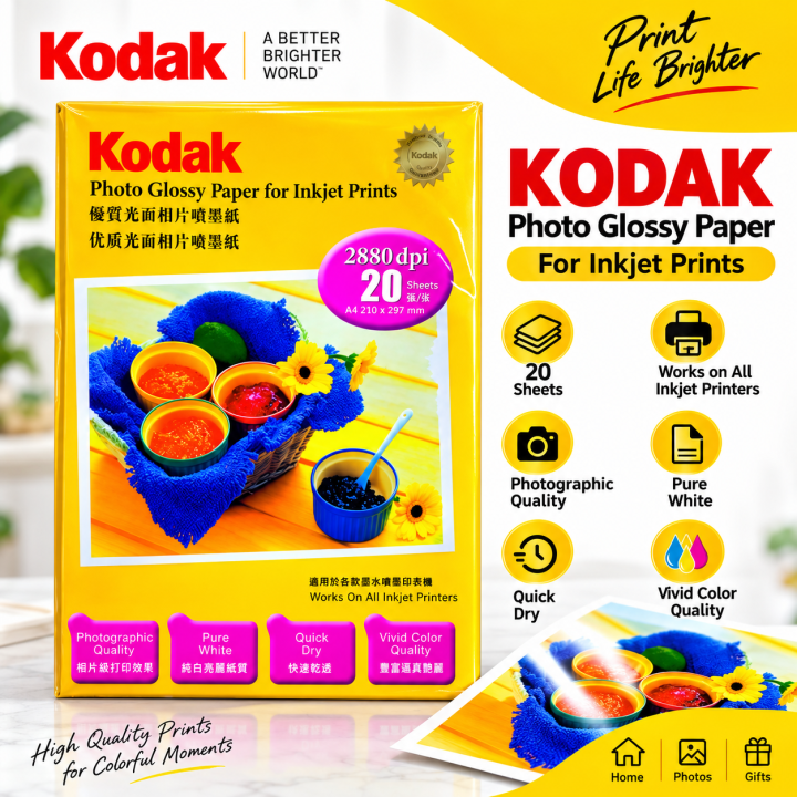 Kodak Premium Photo Paper High Glossy 230gsm A4 20 Pcs