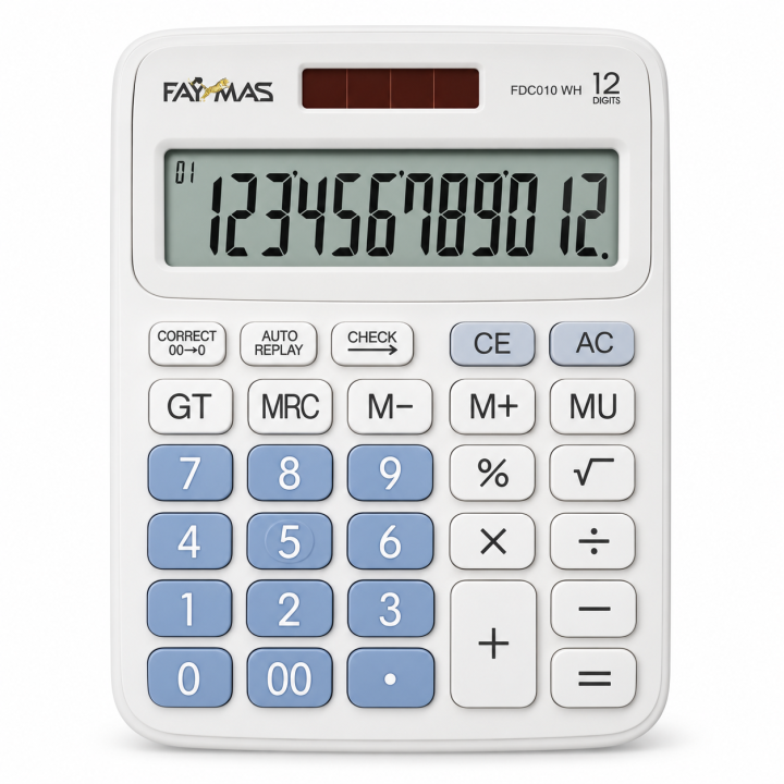 Faymas FDC010-WH Chek and correct Calculetor (White)