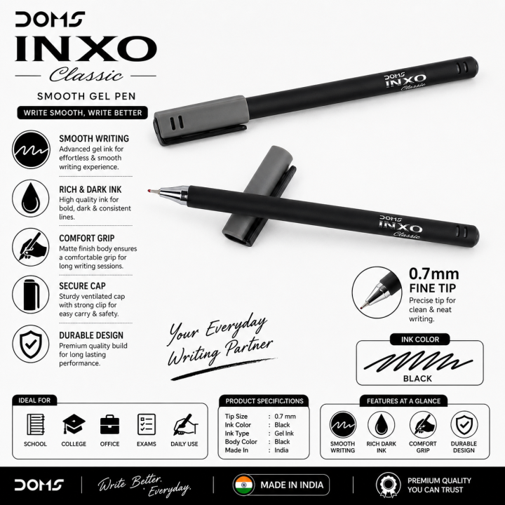 2Pcs Doms Inxo Classic Ballpoint Pen Black