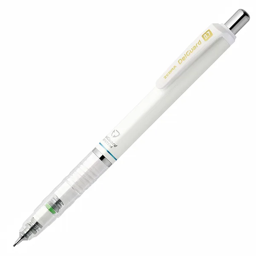 ZEBRA DelGuard P-MAB85-N2-W WHITE Unbreakable Mechanical Pencil 0.7mm