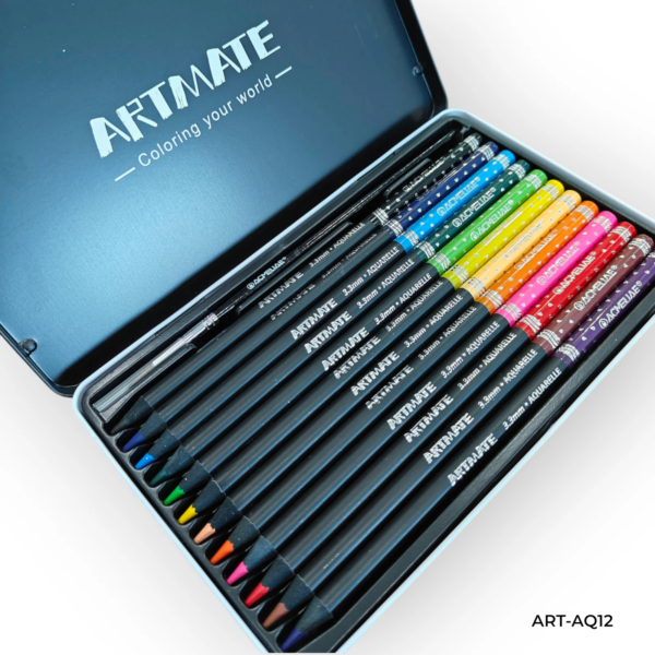 Acmeliae Artmate Art Pencil Set 12 Pcs ART-AQ12 Metal Box