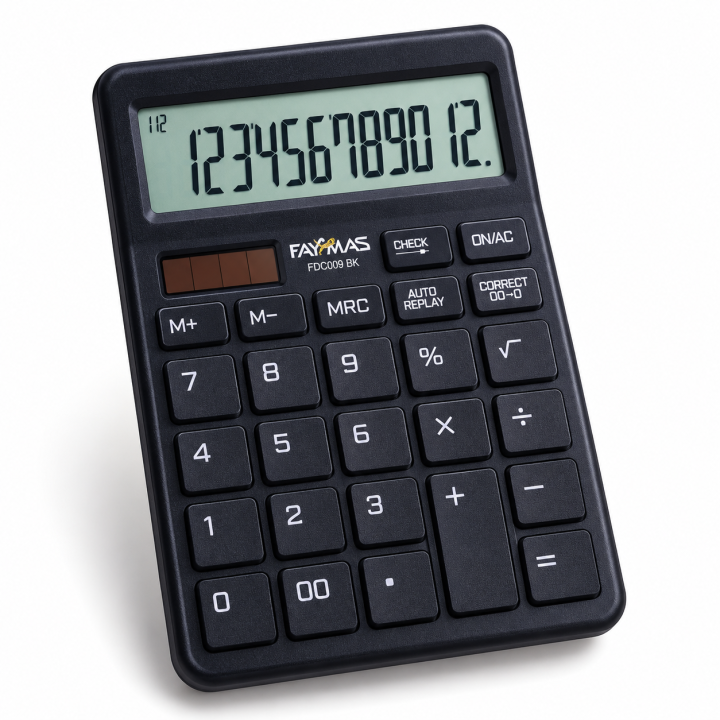 Faymas FDC009 Black/Grey Electronic Calculator 2 year warranty