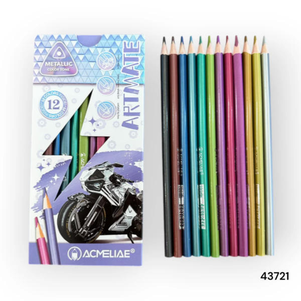Acmeliae Metallic Colored Pencils 12 Pcs 43721 for Drawing Sketching & Creative Artwork