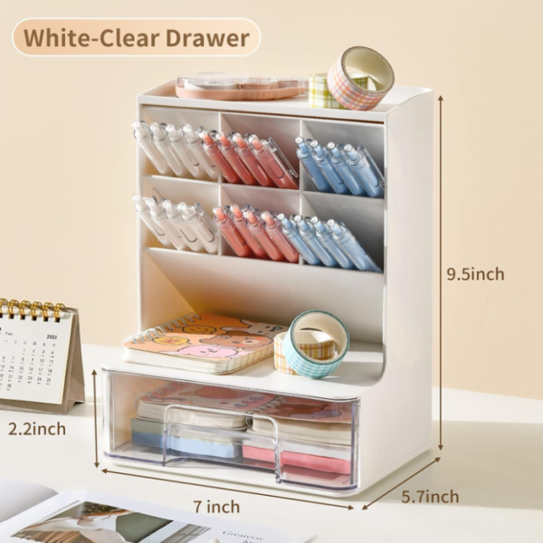 Seven Moon Desk Storage Organizer with Drawer – Space-Saving Solution for Home, Office & School