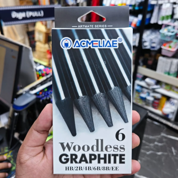 Acmeliae Woodless Graphite Pencils 6 Pcs GWP-06 for Drawing Sketching & Shading
