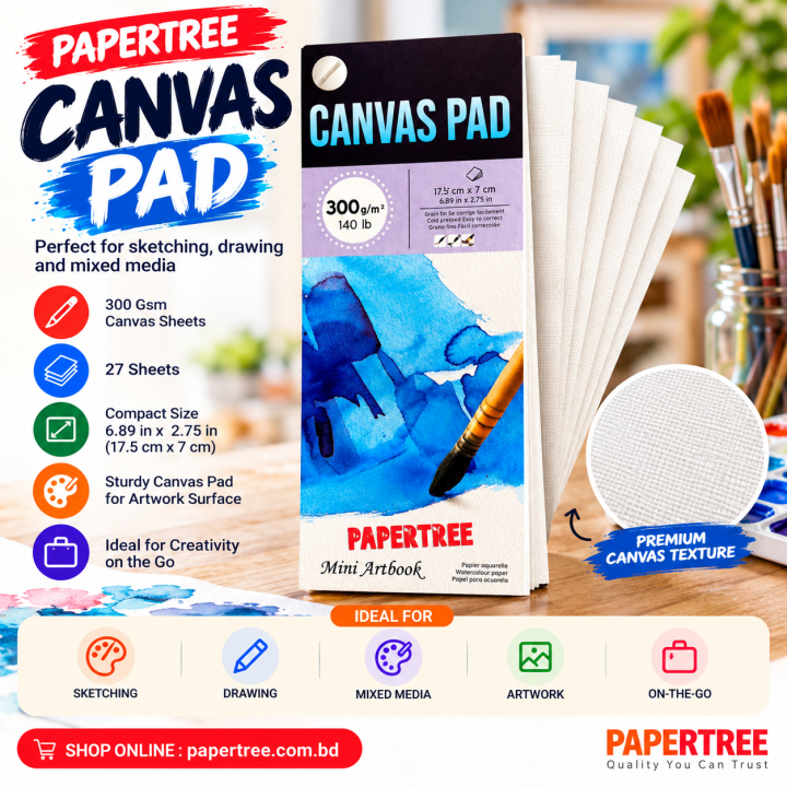 Papertree Mini Art Book Canvas Pad