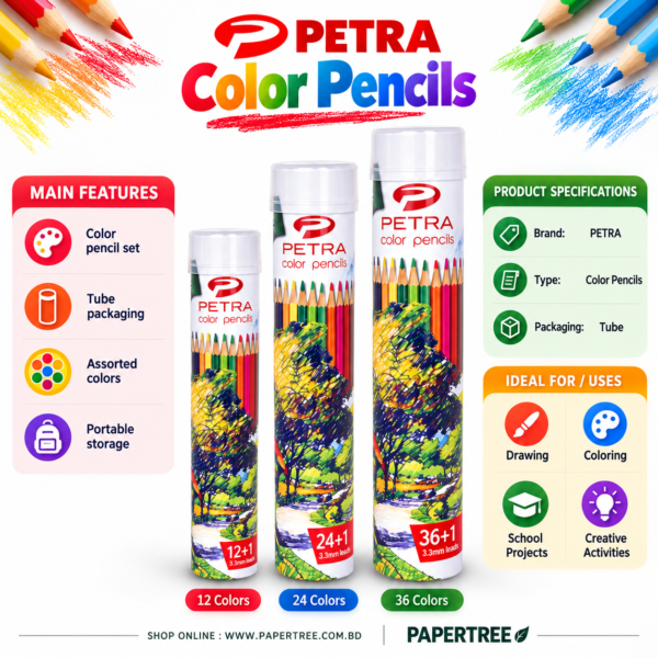Petra 12/24/36 Multicolour pencil Round tin