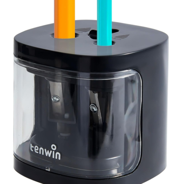 Tenwin Electric Pencil Sharpener, Dual-Hole Fit for 6-12mm Pencils