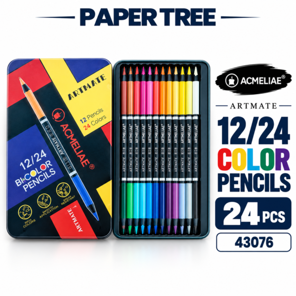 Acmeliae Artmate 24 Color Pencils Set 43076 Double Sided Colored Pencils