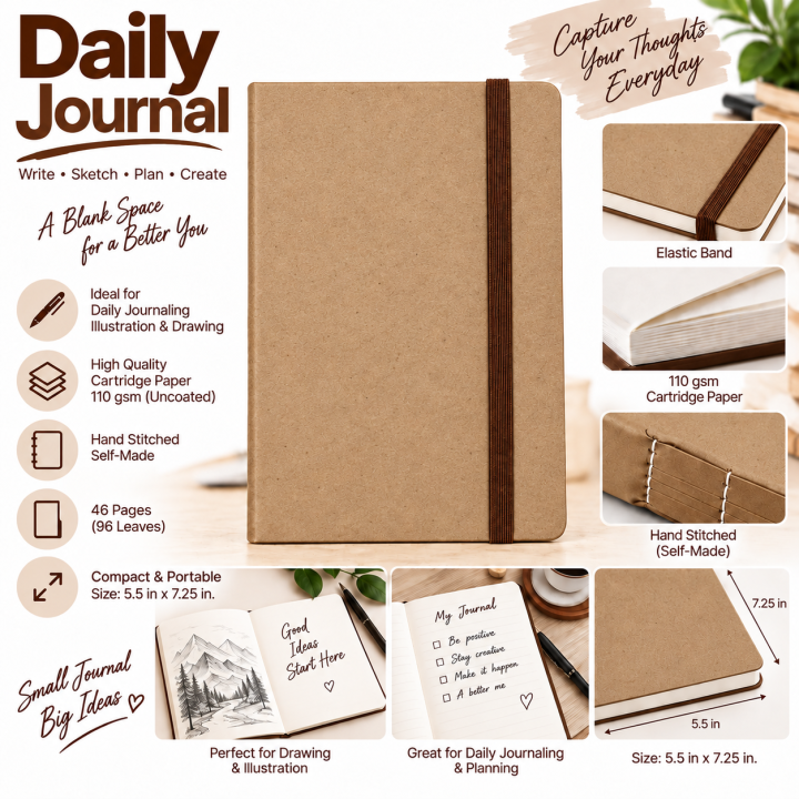 Elegant Elastic Band Hardcover Sketchbook A5 Durable Art Diary in Multiple Colors