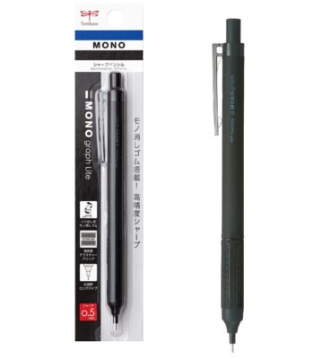 Mono Tombow Graph Lite DPA-122B Mechanical Pencil 0.5 Pack Full Black
